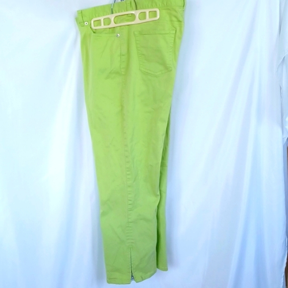 Lauren Ralph Lauren Stretch Ankle Jeans, Lime Green Size 12, 11" Rise, 25"Inseam - Picture 1 of 8